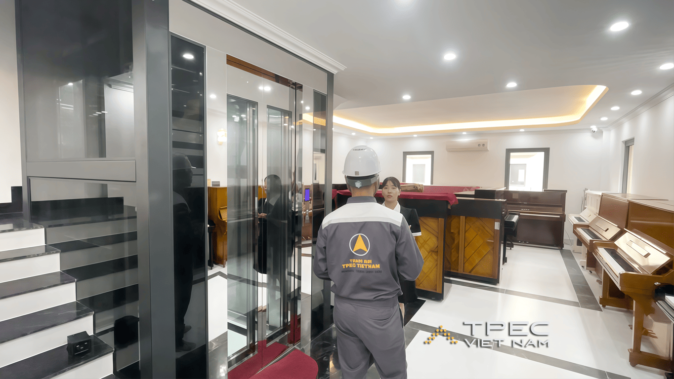 Dự án thang máy kính 630kg - Piano Hà Nội