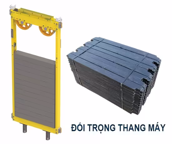 Khung đối trọng và các tấm gang đối trọng của thang máy gia đình