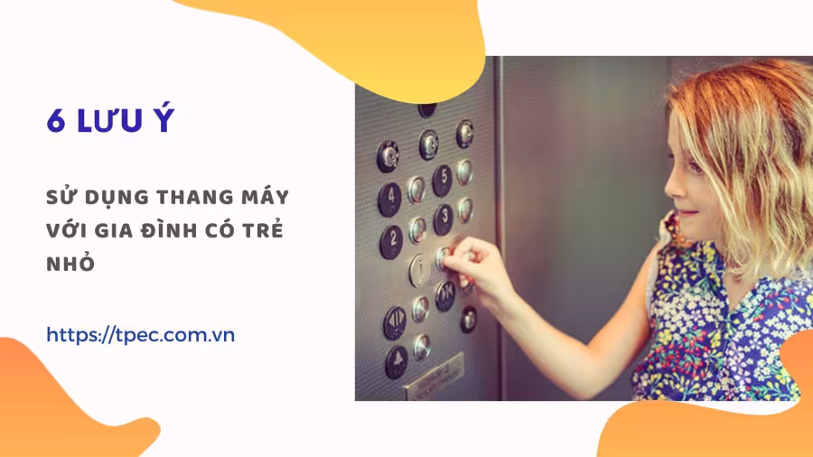 Bé gái bấm nút bảng điều khiển thang máy, minh họa lưu ý an toàn cho gia đình có trẻ nhỏ